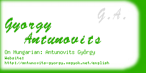 gyorgy antunovits business card